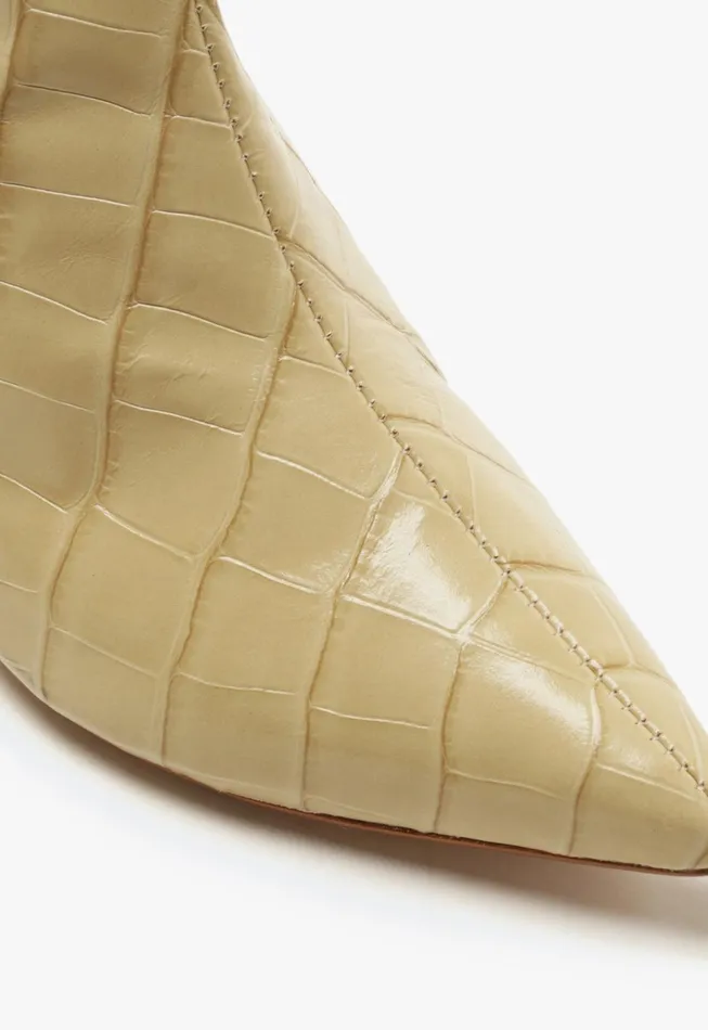 Maryana Lo CrocodileEmbossed Leather Boot Almond Buff Women Schutz Shoes Maryana Boots