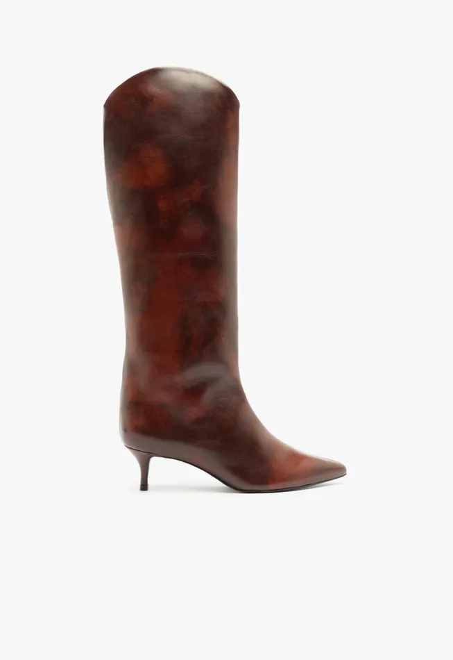 Maryana Lo Leather Boot Brown Women Schutz Shoes Boots