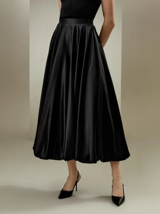 Maxi Bubble Umbrella Silk Skirt Women Lilysilk Bottoms
