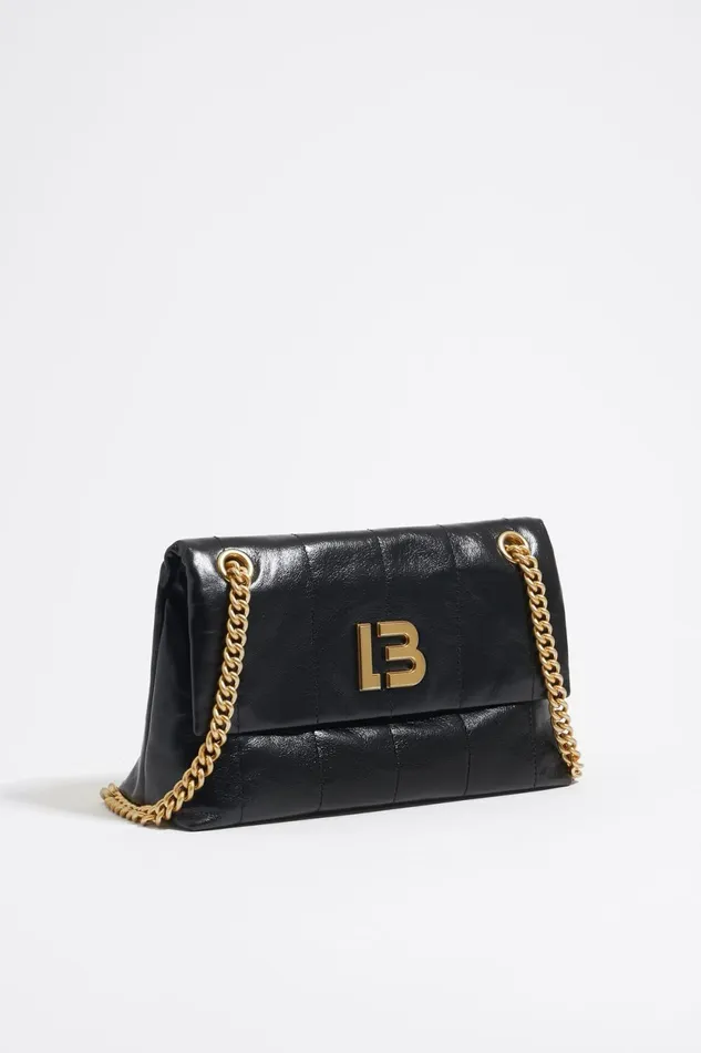 Medium Black Leather Flap Bag Black Women Bimba Y Lola Crossbody Bags