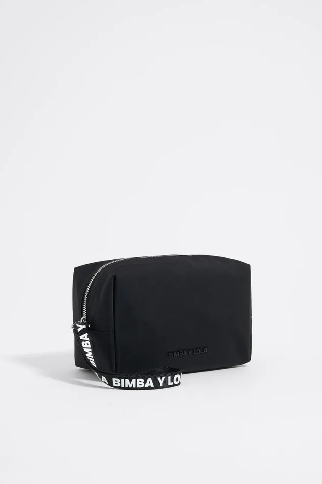 Medium Black Nylon Makeup Case Black Women Bimba Y Lola Vanity Pouches