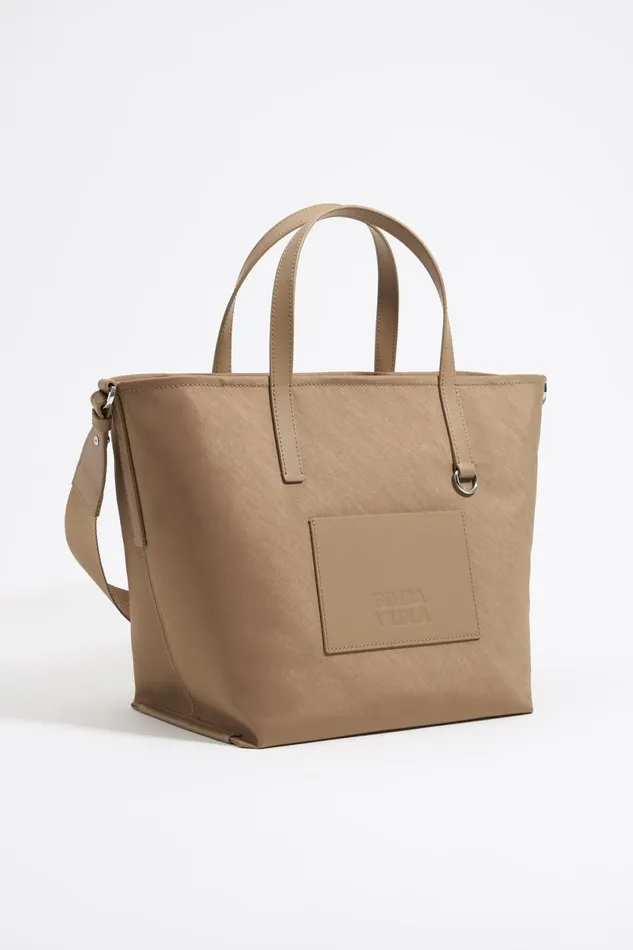 Medium Brown Nylon Crossbody Bag Bark Women Bimba Y Lola Crossbody Bags