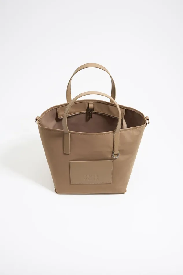 Medium Brown Nylon Crossbody Bag Bark Women Bimba Y Lola Crossbody Bags