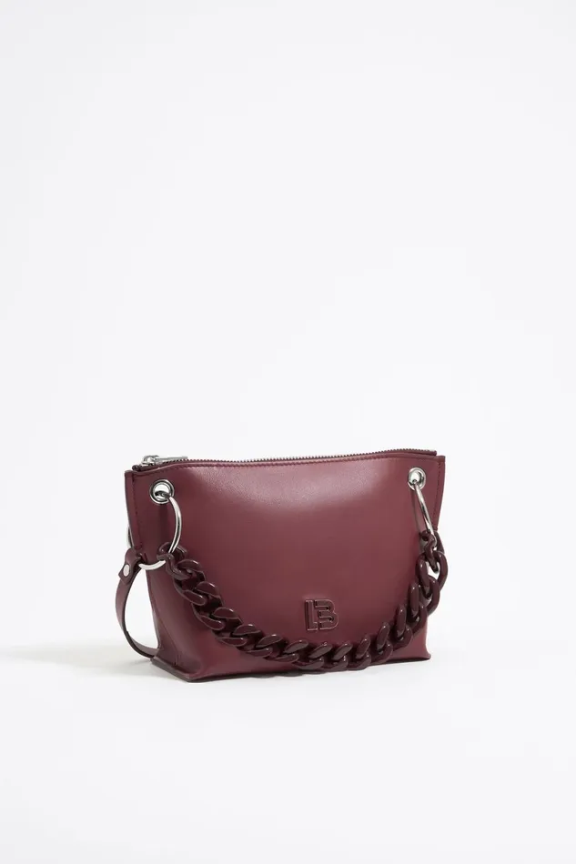Medium Burgundy Leather Trapezium Bag Burgundy Women Bimba Y Lola Crossbody Bags