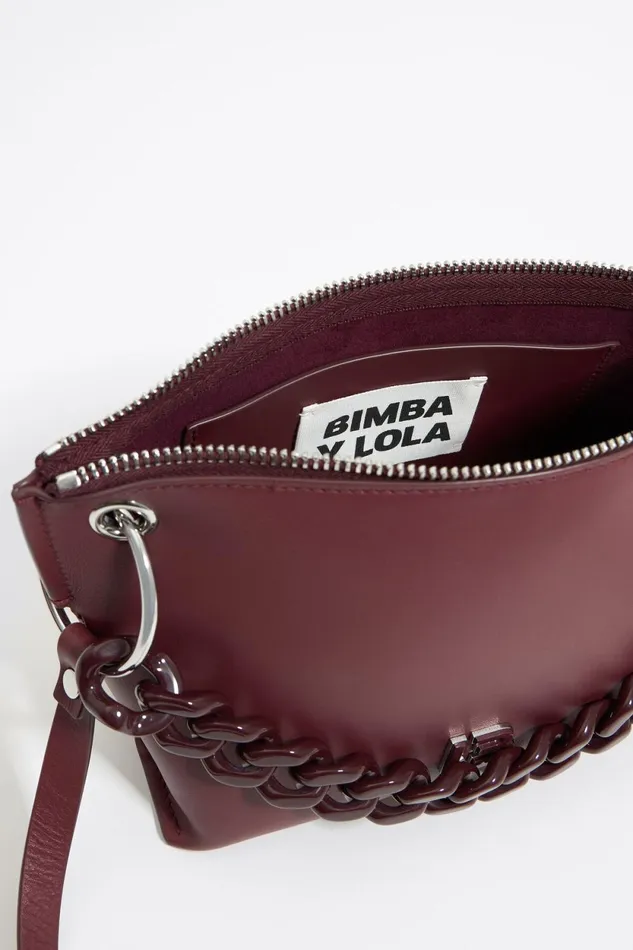 Medium Burgundy Leather Trapezium Bag Burgundy Women Bimba Y Lola Crossbody Bags Medium Burgundy Leather Trapezium Bag Burgundy Women Bimba Y Lola Crossbody Bags