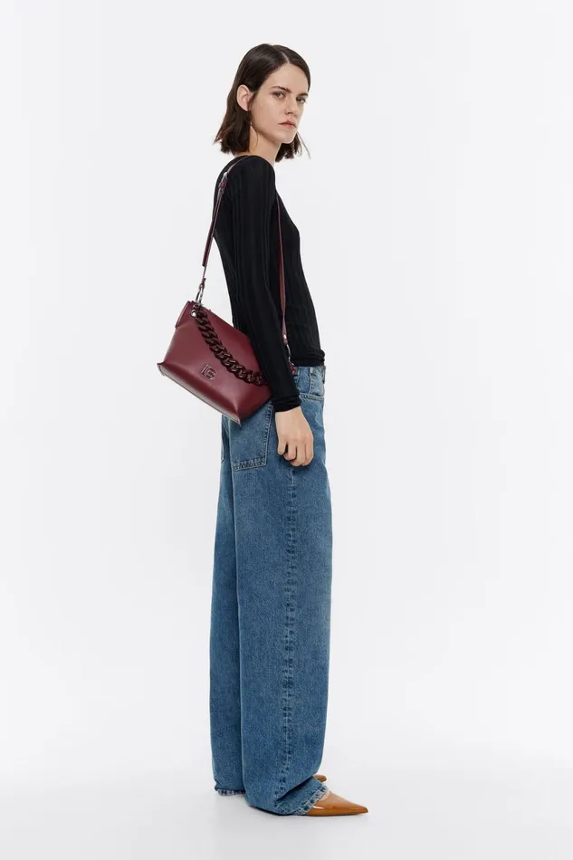 Medium Burgundy Leather Trapezium Bag Burgundy Women Bimba Y Lola Crossbody Bags Medium Burgundy Leather Trapezium Bag Burgundy Women Bimba Y Lola Crossbody Bags