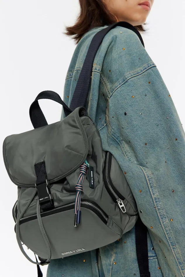 Medium Graygreen Pocket Backpack Greenish Grey Women Bimba Y Lola Backpacks And Bumbags Medium Graygreen Pocket Backpack Greenish Grey Women Bimba Y Lola Backpacks And Bumbags