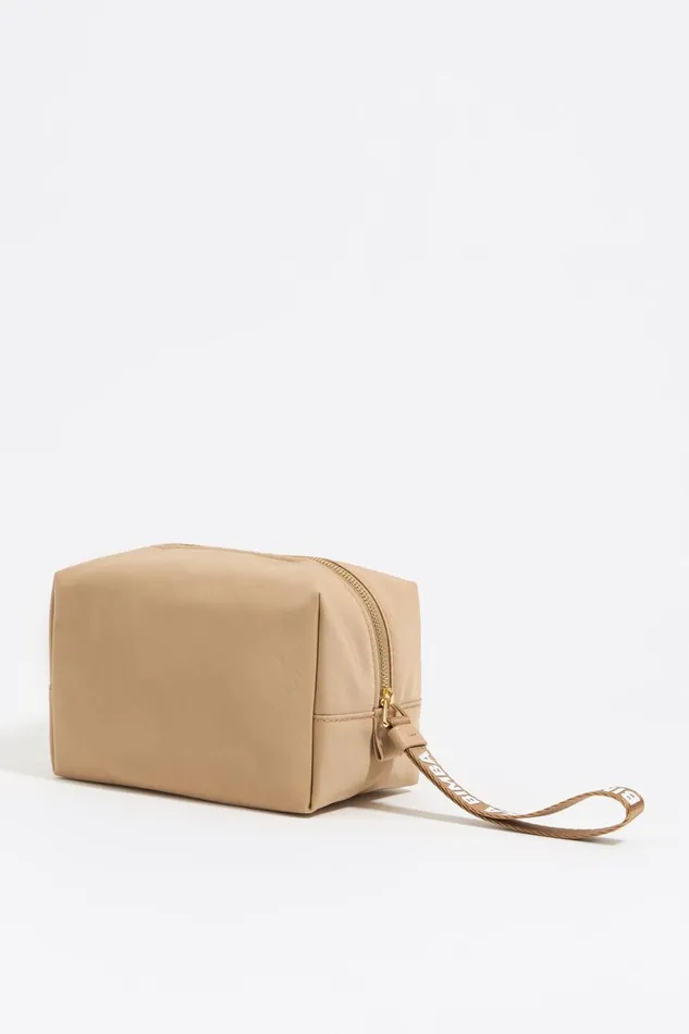 Medium Light Camel Nylon Makeup Case Light Camel Women Bimba Y Lola Vanity Pouches