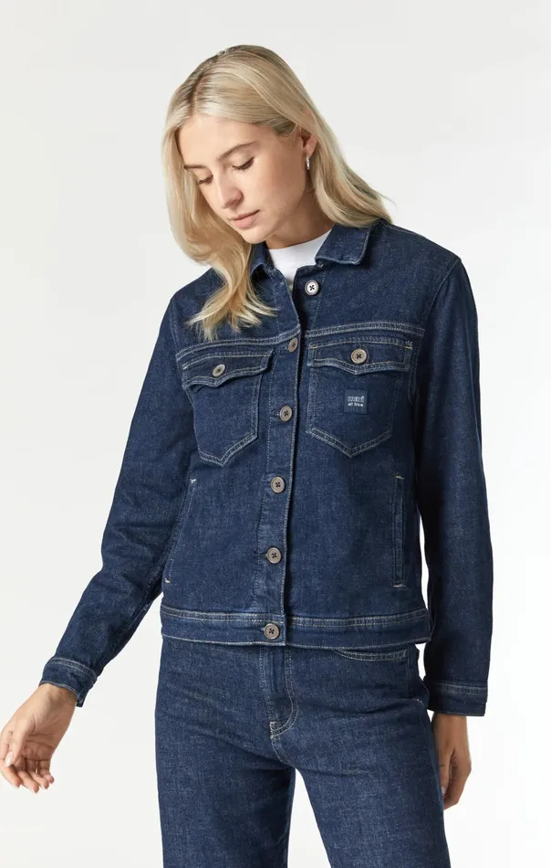 Mellie Denim Jacket In Deep Hemp Women Mavi Jeans Jackets