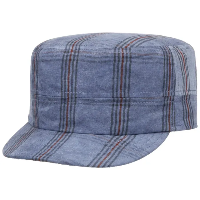 Men Army Caps Mayser Check Army Cap Blue