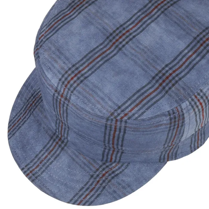 Men Army Caps Mayser Check Army Cap Blue Men Army Caps Mayser Check Army Cap Blue