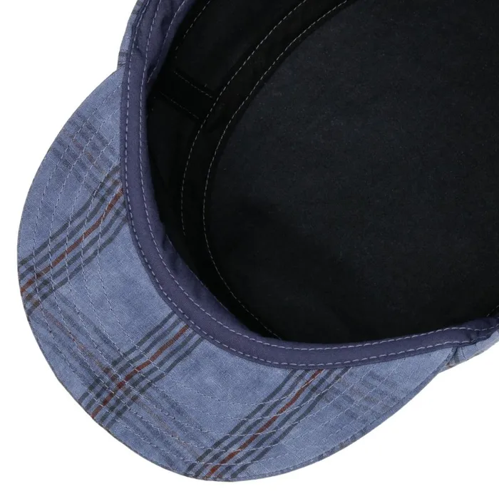 Men Army Caps Mayser Check Army Cap Blue Men Army Caps Mayser Check Army Cap Blue