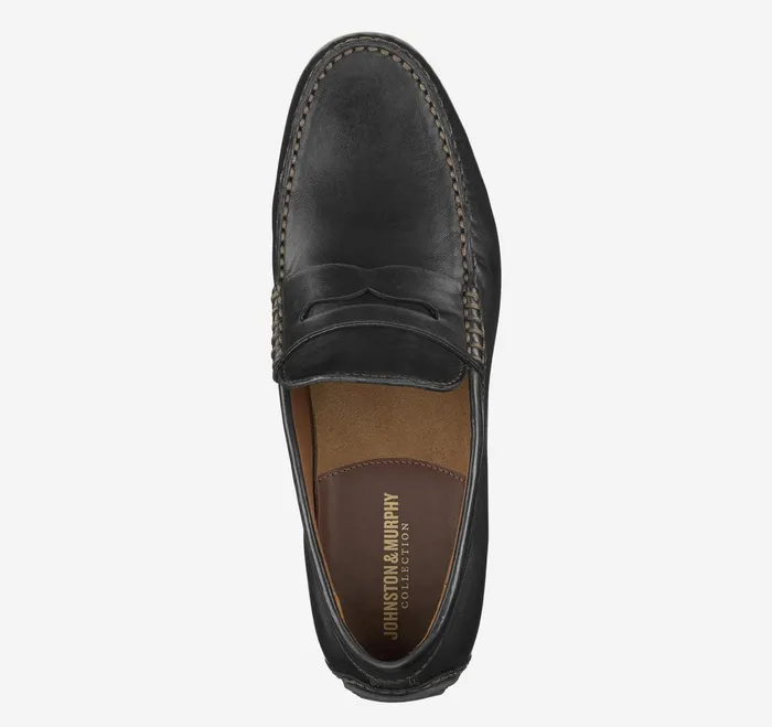 Men Baldwin Driver Penny Loafer Black Sheepskin JohnstonandMurphy SlipOns and Loafers Men Baldwin Driver Penny Loafer Black Sheepskin JohnstonandMurphy SlipOns and Loafers