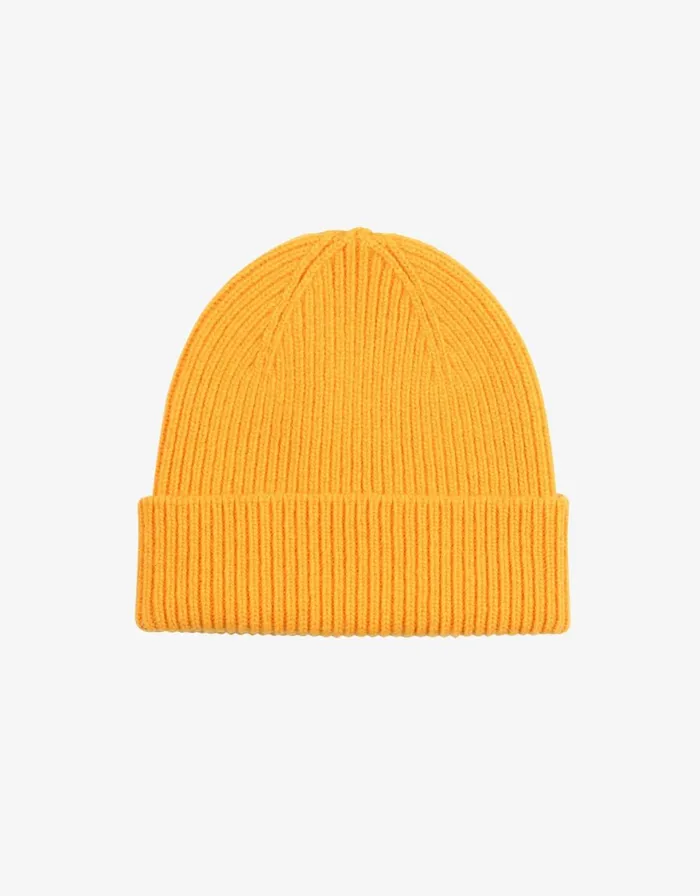 Men Beanies Colorful Standard Merino Wool Beanie Burned Yellow