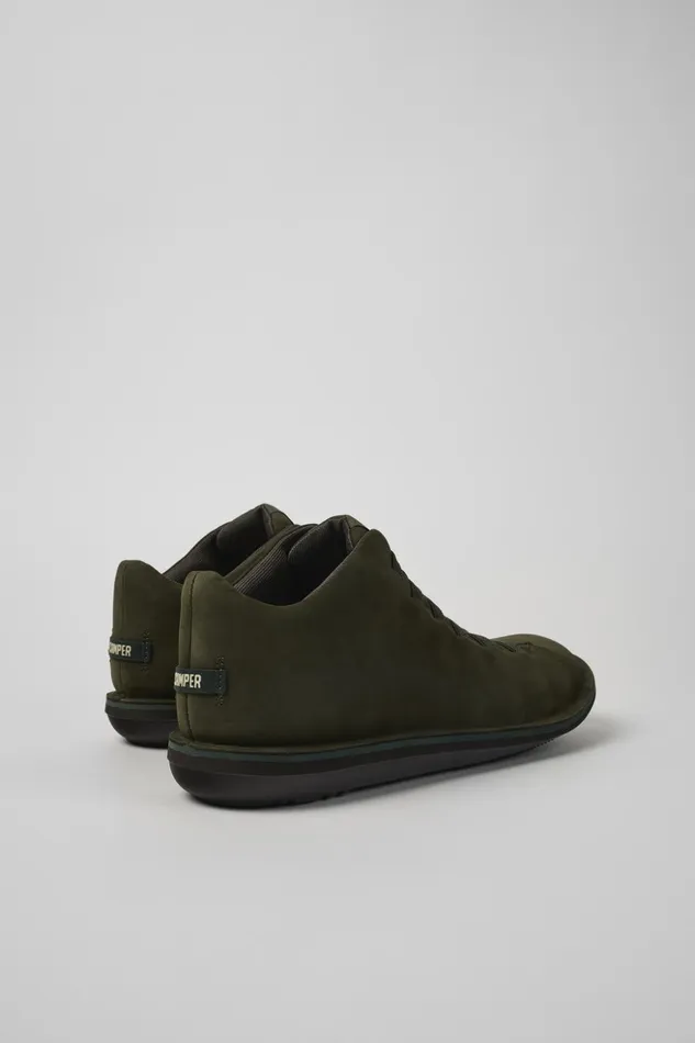 Men Beetle Green Nubuck Sneakers Camper Ankle Boots