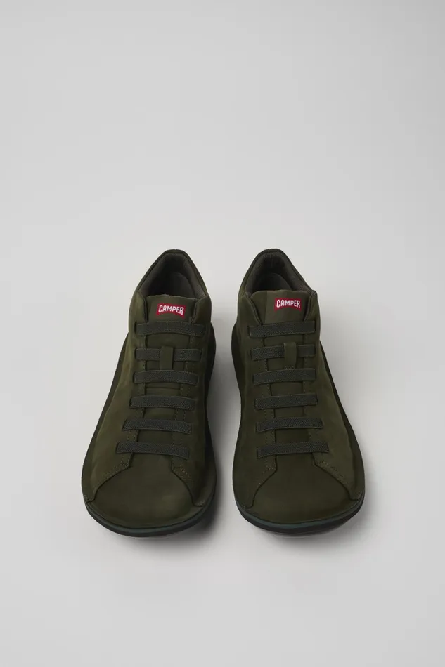 Men Beetle Green Nubuck Sneakers Camper Ankle Boots