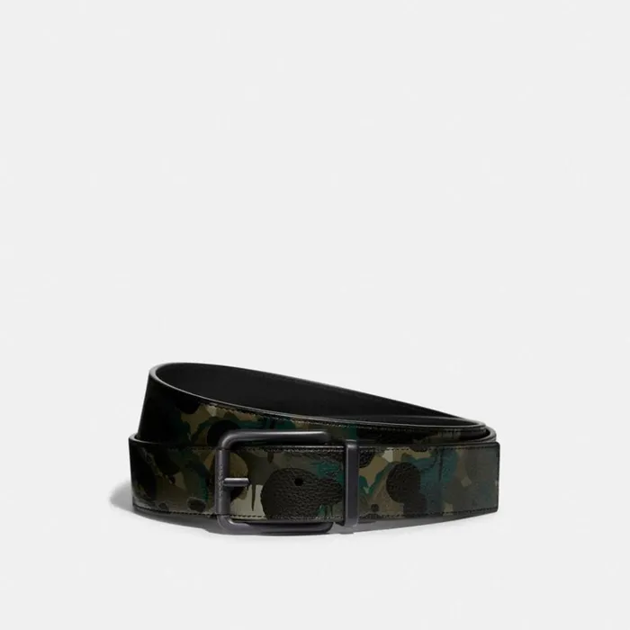 Men Belts Coach Roller Buckle Cut To Size Reversible Belt With Camo Print 38 Mm Greenblue Men Belts Coach Roller Buckle Cut To Size Reversible Belt With Camo Print 38 Mm Greenblue