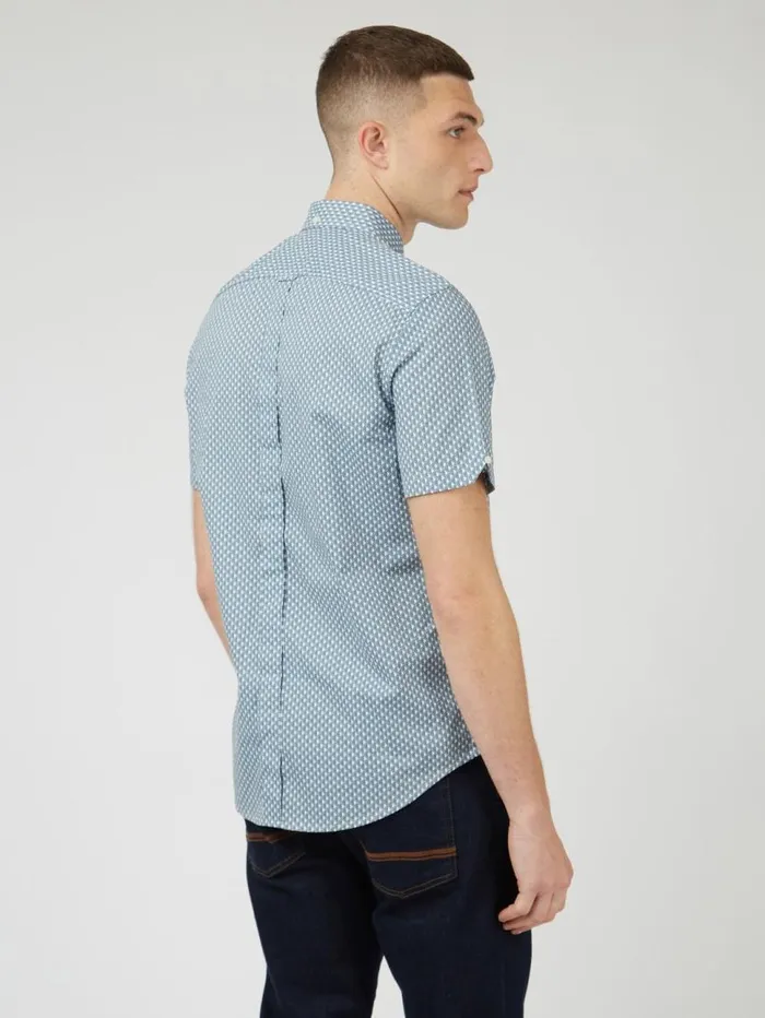 Men Ben Sherman Archive Print Shirts Geo Spot Print Shirt 8211 Blue Shadow Men Ben Sherman Archive Print Shirts Geo Spot Print Shirt 8211 Blue Shadow