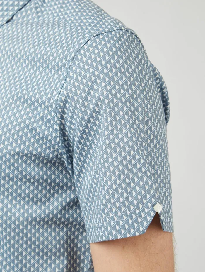 Men Ben Sherman Archive Print Shirts Geo Spot Print Shirt 8211 Blue Shadow Men Ben Sherman Archive Print Shirts Geo Spot Print Shirt 8211 Blue Shadow
