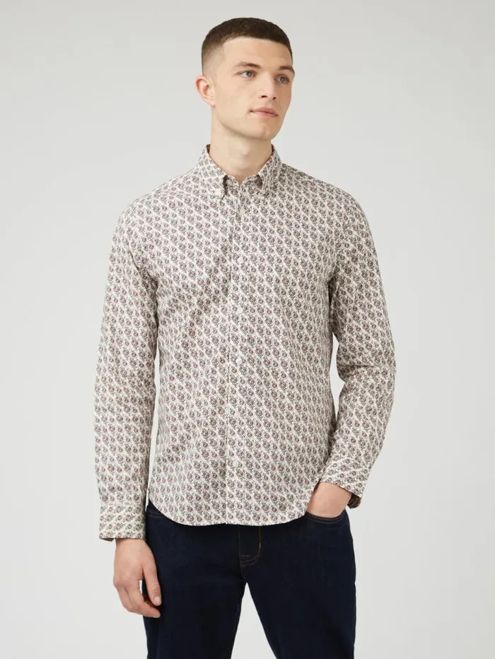 Men Ben Sherman Archive Print Shirts Mod Block Botanical Print Shirt Men Ben Sherman Archive Print Shirts Mod Block Botanical Print Shirt