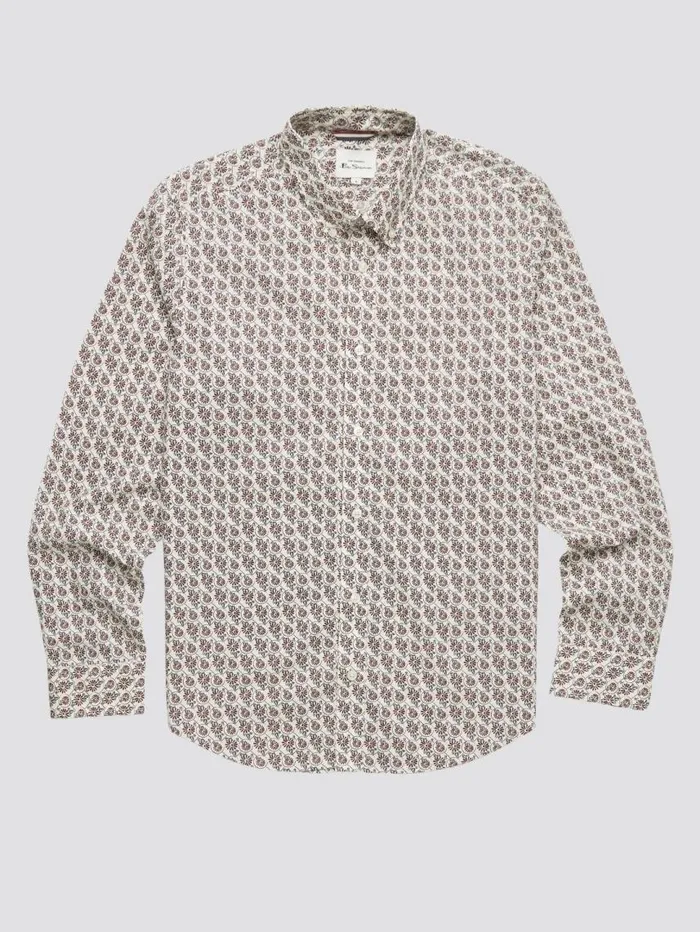 Men Ben Sherman Archive Print Shirts Mod Block Botanical Print Shirt Men Ben Sherman Archive Print Shirts Mod Block Botanical Print Shirt