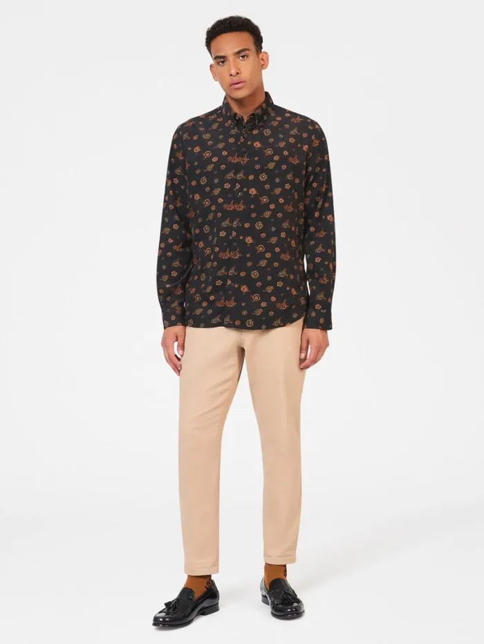 Men Ben Sherman Archive Print Shirts Retro Floral Print Corduroy Shirt