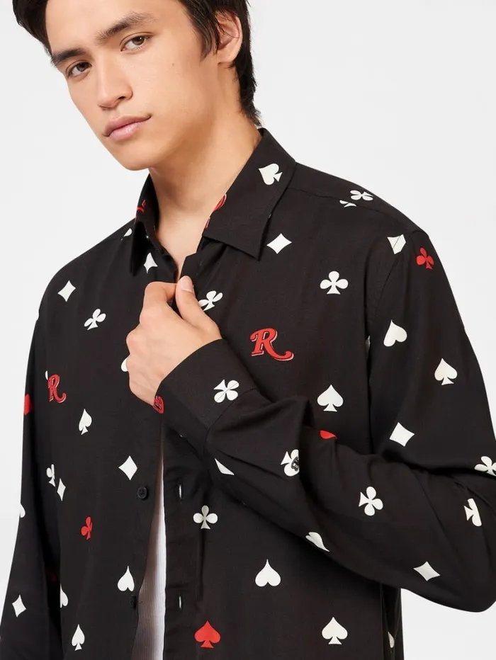 Men Ben Sherman Archive Print Shirts Rolling Stone Card Suits Print Shirt