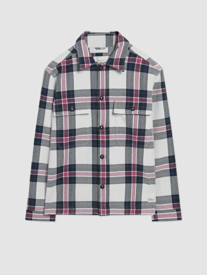 Men Ben Sherman Jackets and Outerwear Casual Twill Plaid Workwear Jacket Men Ben Sherman Jackets and Outerwear Casual Twill Plaid Workwear Jacket