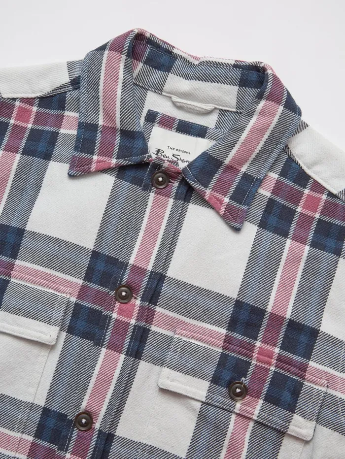 Men Ben Sherman Jackets and Outerwear Casual Twill Plaid Workwear Jacket Men Ben Sherman Jackets and Outerwear Casual Twill Plaid Workwear Jacket