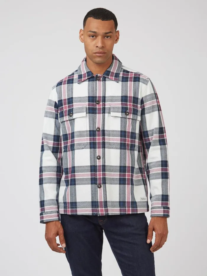 Men Ben Sherman Jackets and Outerwear Casual Twill Plaid Workwear Jacket Men Ben Sherman Jackets and Outerwear Casual Twill Plaid Workwear Jacket