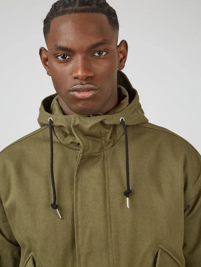Men Ben Sherman Jackets and Outerwear FishtailHem Adjustable Parka Men Ben Sherman Jackets and Outerwear FishtailHem Adjustable Parka