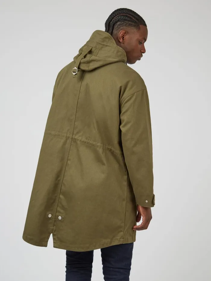 Men Ben Sherman Jackets and Outerwear FishtailHem Adjustable Parka Men Ben Sherman Jackets and Outerwear FishtailHem Adjustable Parka