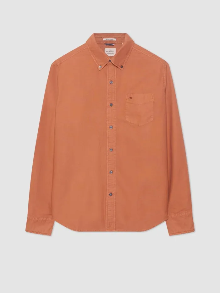 Men Ben Sherman Oxford Shirts Beatnik Oxford Garment Dye Shirt 8211 Terracota Men Ben Sherman Oxford Shirts Beatnik Oxford Garment Dye Shirt 8211 Terracota