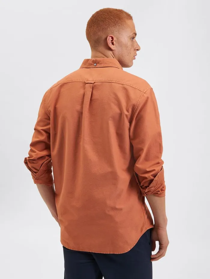 Men Ben Sherman Oxford Shirts Beatnik Oxford Garment Dye Shirt 8211 Terracota