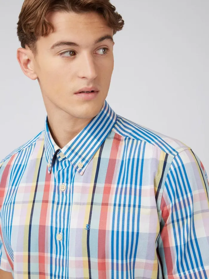 Men Ben Sherman Short Sleeve Shirts Multicolour Check ShortSleeve Shirt