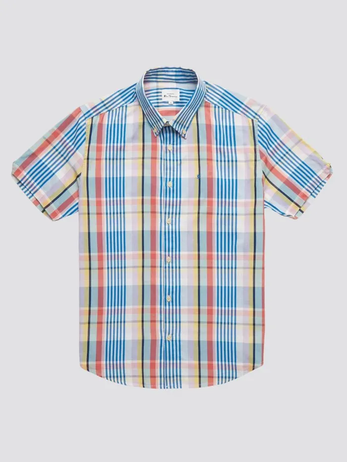 Men Ben Sherman Short Sleeve Shirts Multicolour Check ShortSleeve Shirt Men Ben Sherman Short Sleeve Shirts Multicolour Check ShortSleeve Shirt