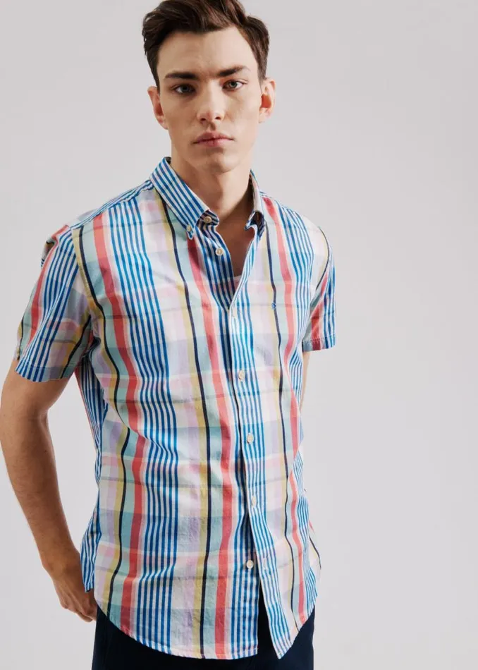Men Ben Sherman Short Sleeve Shirts Multicolour Check ShortSleeve Shirt Men Ben Sherman Short Sleeve Shirts Multicolour Check ShortSleeve Shirt