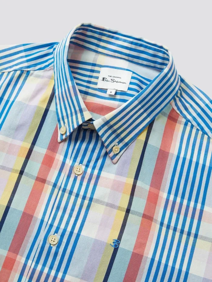 Men Ben Sherman Short Sleeve Shirts Multicolour Check ShortSleeve Shirt Men Ben Sherman Short Sleeve Shirts Multicolour Check ShortSleeve Shirt