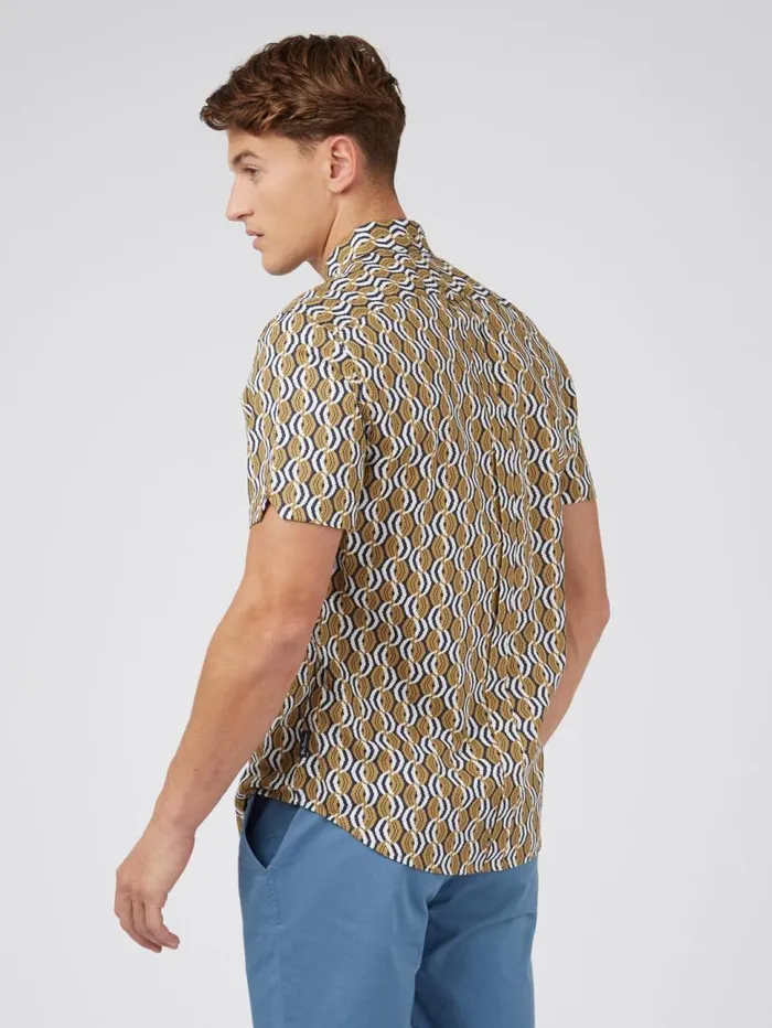 Men Ben Sherman Short Sleeve Shirts Optical Print ShortSleeve Shirt Men Ben Sherman Short Sleeve Shirts Optical Print ShortSleeve Shirt