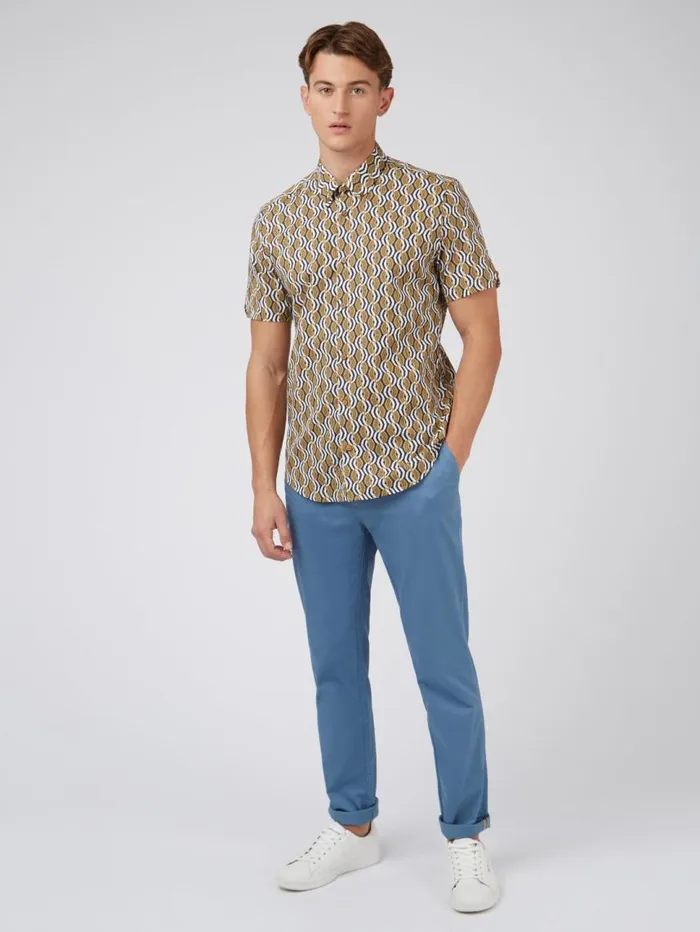 Men Ben Sherman Short Sleeve Shirts Optical Print ShortSleeve Shirt Men Ben Sherman Short Sleeve Shirts Optical Print ShortSleeve Shirt