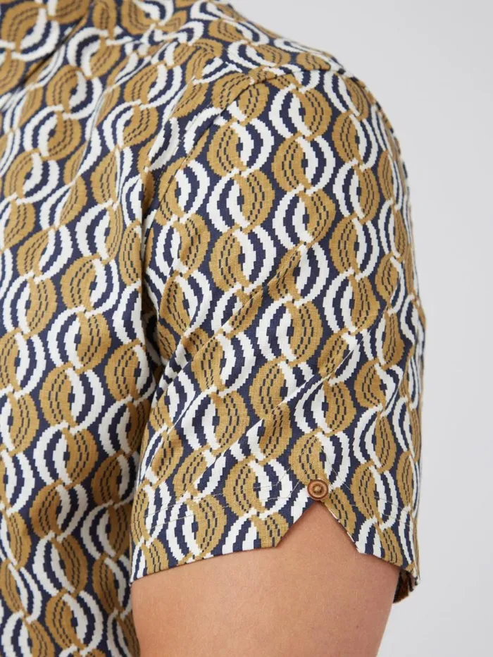 Men Ben Sherman Short Sleeve Shirts Optical Print ShortSleeve Shirt Men Ben Sherman Short Sleeve Shirts Optical Print ShortSleeve Shirt