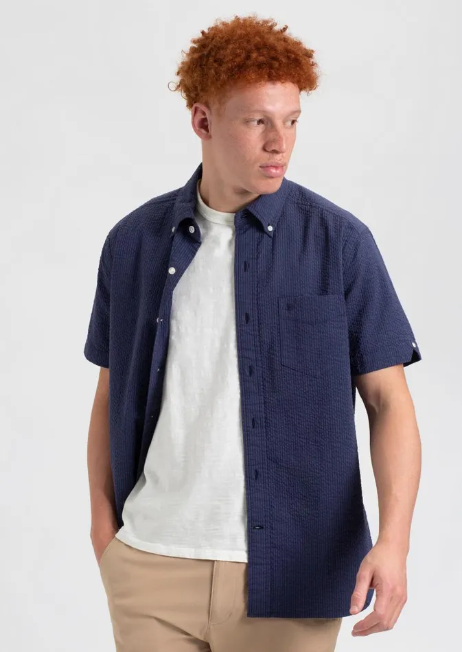 Men Ben Sherman Short Sleeve Shirts Seersucker Short Sleeve Bengal Stripe Shirt 8211 Navy Men Ben Sherman Short Sleeve Shirts Seersucker Short Sleeve Bengal Stripe Shirt 8211 Navy