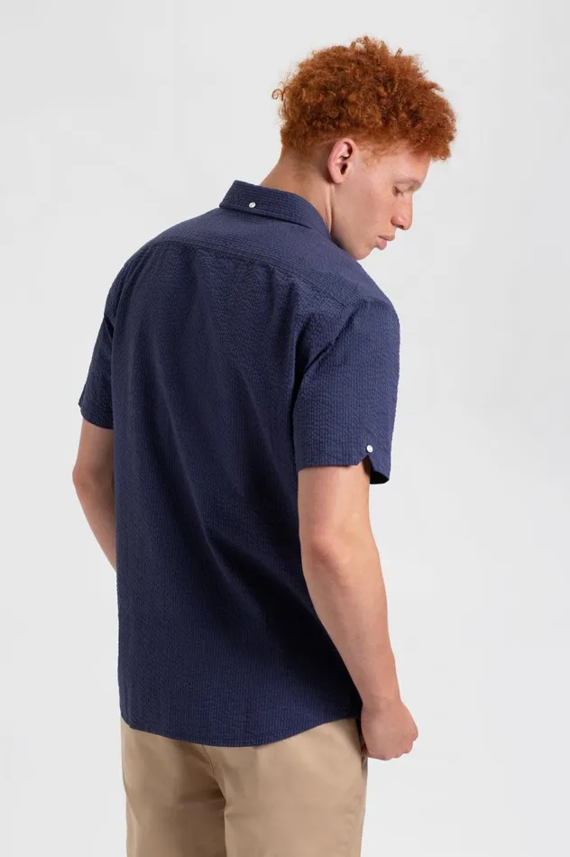 Men Ben Sherman Short Sleeve Shirts Seersucker Short Sleeve Bengal Stripe Shirt 8211 Navy Men Ben Sherman Short Sleeve Shirts Seersucker Short Sleeve Bengal Stripe Shirt 8211 Navy