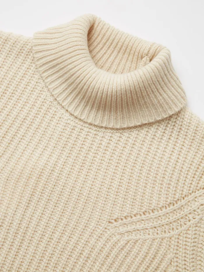 Men Ben Sherman Sweaters and Knits Chunky RollNeck Striped Sweater 8211 Ivory
