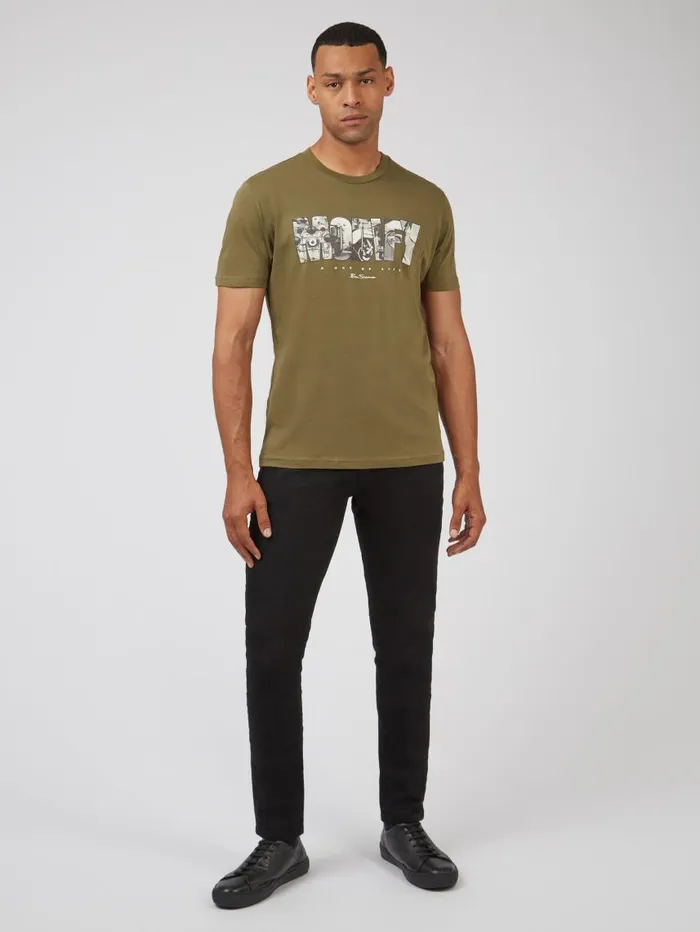 Men Ben Sherman TShirts and Graphic Tees Organic Jersey Culture Graphic Tee 8211 Camouflage