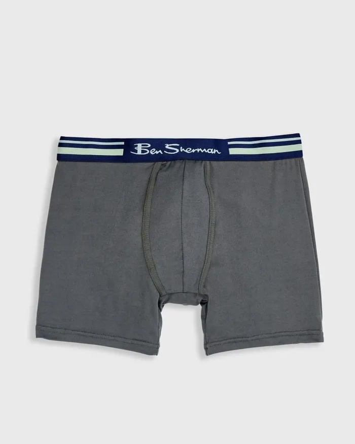Men Ben Sherman Underwear 4Pack Microfiber Boxer Briefs 8211 BlueGreyBlack