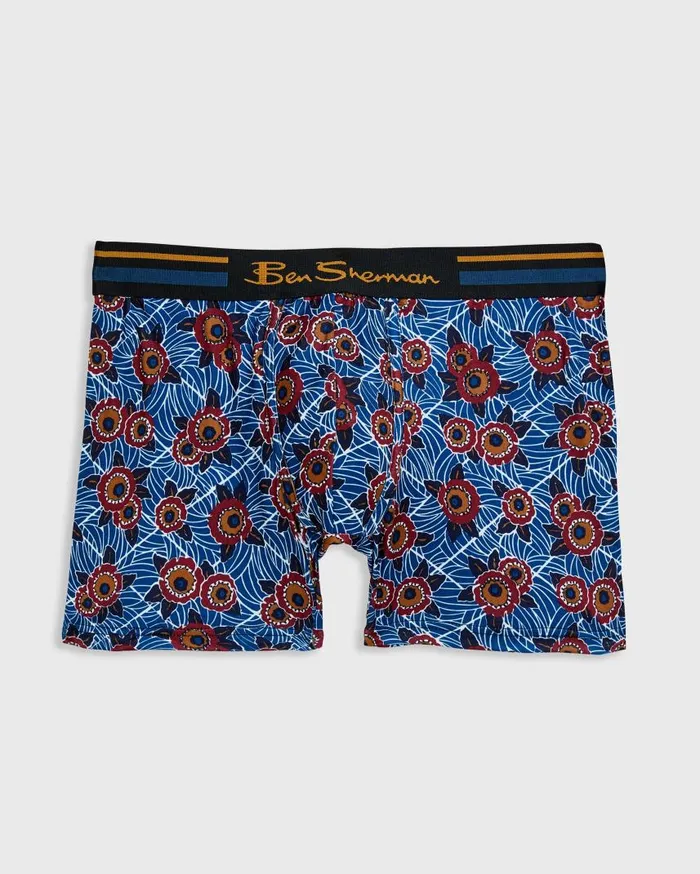 Men Ben Sherman Underwear 4Pack Microfiber Boxers 8211 BlueGreyBurgundy