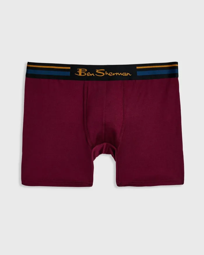 Men Ben Sherman Underwear 4Pack Microfiber Boxers 8211 BlueGreyBurgundy