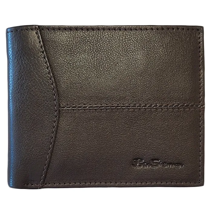 Men Ben Sherman Wallets and Card Holders Cooke Bill Fold Leather Wallet 8211 Brown