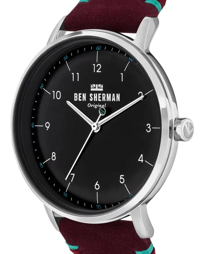 Men Ben Sherman Watches Portobello City Watch 8211 MulberryBlackSilver